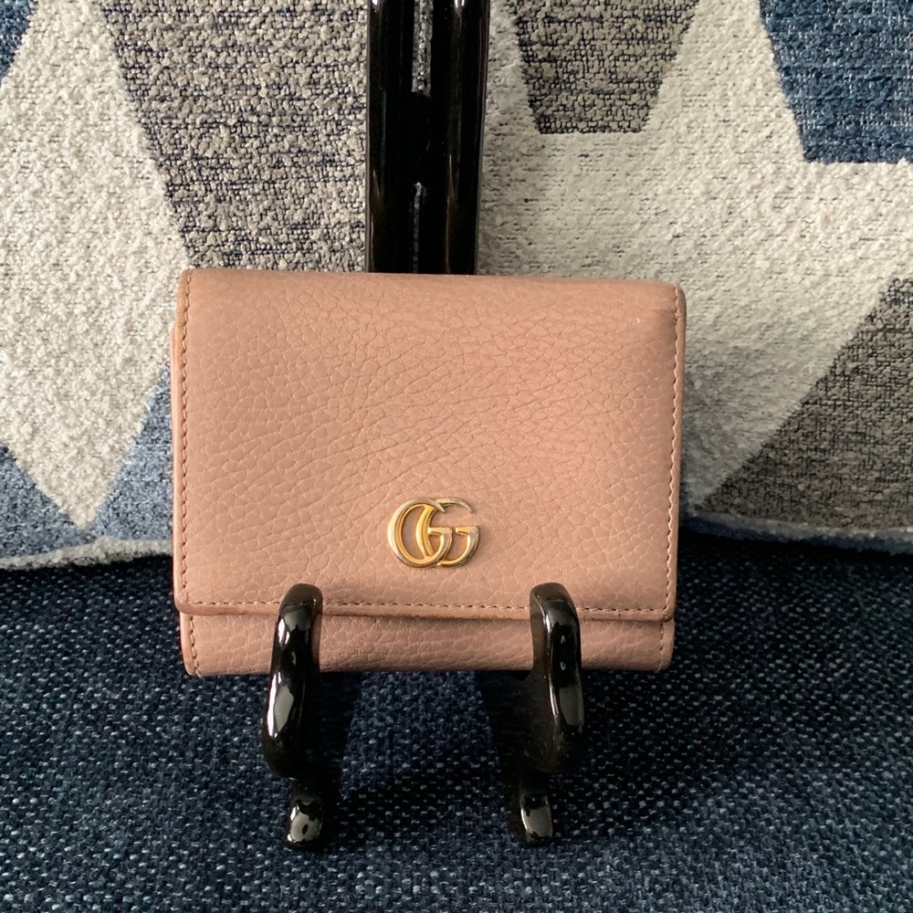 Gucci Marmot Blush/Tannish colored Leather Compact Wallet